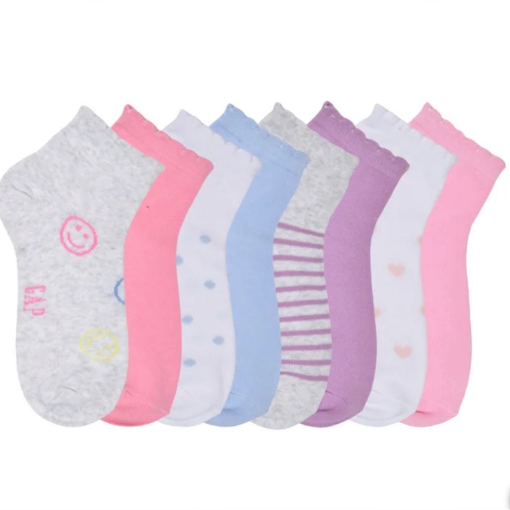 GAP Kids Gray and Pink Quarter Socks Set
